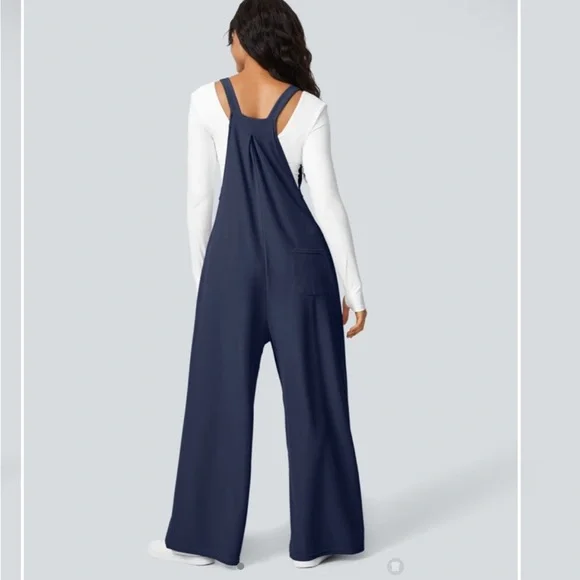 Navy Blue Women's Jumpsuit - Picture 2 of 5